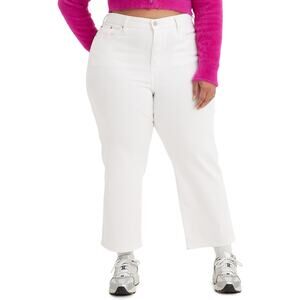 Levi Strauss Women's Wedgie Straight Jeans 29 White Button Fly High Rise Denim